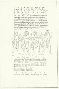Fakszimile a De Temporibus-ból (Időben) a Tiszteletreméltó Bede-től (metszet) alkotó: German School