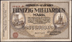 Ötvenmilliárd márka bankjegy, 1923 alkotó: German School
