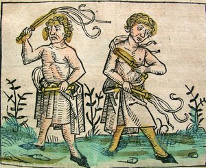 Flagellants, megjelent a Nürnbergi Krónikában, 1493 alkotó: German School