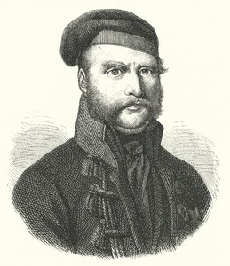 Frigyes Vilmos, Brunswick-Wolfenbuttel hercege, német katona, aki a fekete brunswickereket a franciák ellen vezette Németország megszállása alatt a napóleoni háborúkban (metszet) alkotó: German School