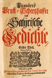 Picander (Christian Friedrich Heinrici) "Szatirikus versek" címlapja alkotó: German School