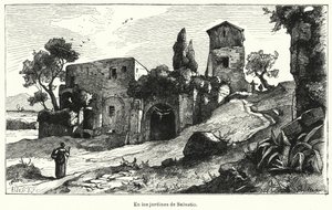 Sallust kertek, Róma, Olaszország (litho) alkotó: German School