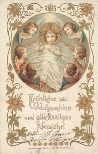 Német karácsonyi képeslap (színes litho) alkotó: German School