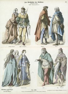 Német és angol viselet, 14. század