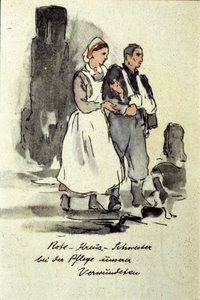 Német nővér egy sebesültet támogat. 1942. alkotó: German School