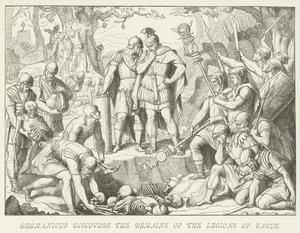 Germanicus felfedezi Varus légióinak maradványait alkotó: German School