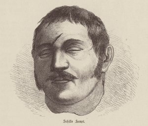 Ferdinand von Schill, a francia megszállás ellen lázadó porosz katona feje (metszet) alkotó: German School