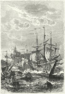 VIII. Henrik és az angol flotta partra száll Calais-ban alkotó: German School
