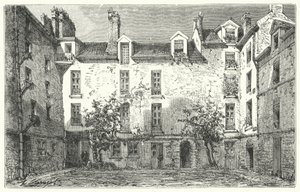 Jean Racine francia drámaíró otthona a párizsi Rue du Marais-n (metszet) alkotó: German School
