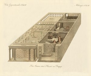 Panza otthona Pompejiben (színes metszet) alkotó: German School