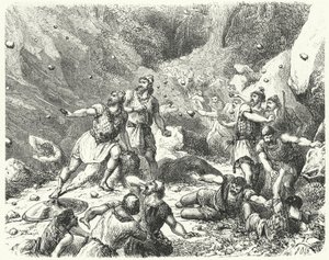 Ellenséges fogadtatás a föníciaiak számára Tarsusban (metszet) alkotó: German School