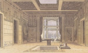 Sallust háza, Pompeji, Olaszország (színes litográfia) alkotó: German School