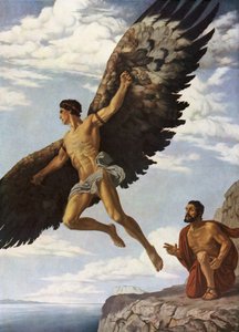 Icarus (colour litho)   1423423   hu       hungarian Successfully Translated  Original: Or. 13836, f.17v Islandar Fights the Zangis, illustration from the Sharafnama Translat: Or. 13836, f.17v Islandar Fights the Zangis, illustration from the 