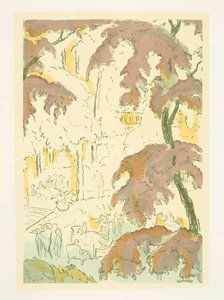 Illusztráció a Styl, pub.1922-ből (pochoir print) alkotó: German School