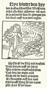 Illusztráció a romantikus hős Wolfdietrich meséjéből, Hans Schoensperger 1491-ben, Augsburgban (metszet) alkotó: German School