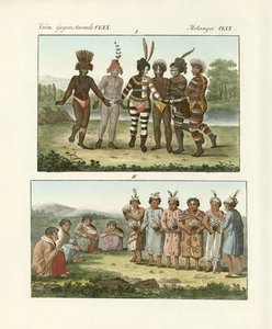 Amerika északnyugati partjának lakói (színes metszet) alkotó: German School