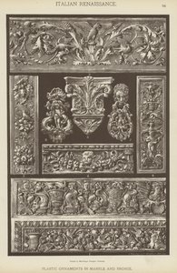 Olasz reneszánsz, műanyag díszek márványból és bronzból (színes litho) alkotó: German School