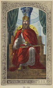 Karl Der Grosse, 768-814 (színes metszet) alkotó: German School