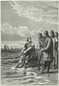 Canute király és a hullámok (metszet) alkotó: German School