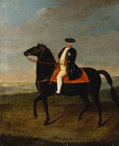I. Frigyes Vilmos király lóháton Potsdammal a háttérben, 1735 körül