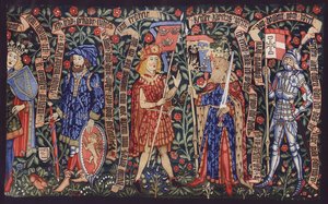 Királyok, nemesek és lovagok, faliszőnyeg, Bázel, 1490 körül (színes litográfia) alkotó: German School