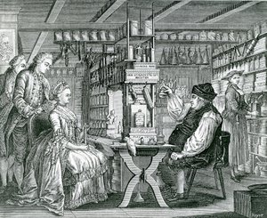 A rusztikus gyógyszertár, Bartolomaus Hubner (1727-1795) nyomata, 1774 alkotó: German School