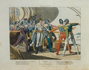 Föld, föld! Kolumbusz Kristóf érkezése Amerikába, Friedrich Campe kiadása, Nürnberg, 1820 körül alkotó: German School