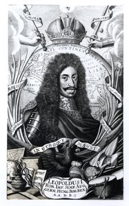 I. Lipót (1640-1705), magyar király és római római császár, vésette Philipp Kilian (1628-93) alkotó: German School