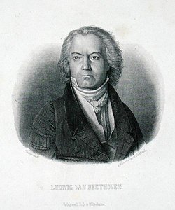 Ludwig van Beethoven (1770-1827) (metszet) alkotó: German School