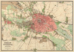 Berlin térképe, nyomtatta Koenigl. Lithogr. Institut, Berlin, 1857