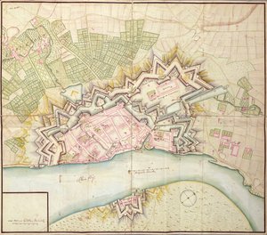 Düsseldorf térképe, 1736 alkotó: German School