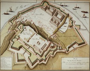 A belgrádi erőd térképe Gideon Freiherr von Laudon tábornok által történő elfoglalása után ... alkotó: German School
