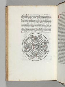 Mappa Mundi, a világ első nyomtatott térképe, Isidorus Hispalensis Etymologiae-jából, Augsburg: Günther Zainer alkotó: German School