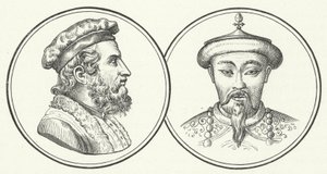 Marco Polo és Kublai Khan (metszet) alkotó: German School