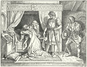 Szicíliai Margit, II. Frigyes római római császár lánya, aki elhagyja fiait, miután felfedezte férje, degenerált Albert meisseni őrgróf házasságtörését. alkotó: German School