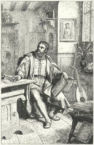 Luther Márton a Bibliát németre fordítja (metszet) alkotó: German School