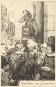 Középkori büntetés az obszcenitásért (litho) alkotó: German School