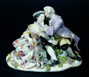 Szerelmesek találkozója, valószínűleg Johann Joachim Kandler (1706-75) 1735 körül (porcelán)
