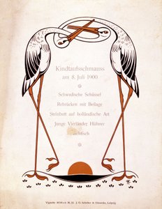 Menü a keresztelő étkezéshez. Németország, 1900.08.07. alkotó: German School