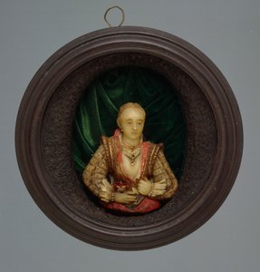 Miniatűr portré, 1600 körül (üveg, selyem és fa)