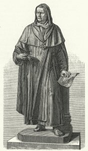 Emlékmű a német Szent Albertus Magnusnak szülőhelyén, Lauingenben, Bajorországban (metszet) alkotó: German School