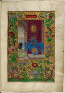 Ms Harley 3469, f.2 Two Golden Suns, Salomon Trismosin „Splendor Solis” című művéből alkotó: German School