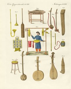 Kínai hangszerek (színes metszet) alkotó: German School