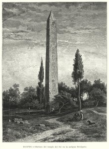 Az ókori egyiptomi Naptemplom obeliszkje Heliopolisban (litho) alkotó: German School