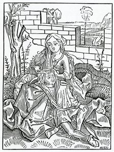 Of folys that can nat kepe secrete theyr owne counsell, illusztráció Alexander Barclay "The Ship of Fools" című művének angol fordításából, az 1874-ben kiadott kiadásból alkotó: German School