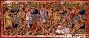 Példabeszéd a szőlő munkásairól vagy a tizenegyedik óra munkásairól. Zománclemez rézre. Rhenane iskola. 12. század. Firenze, Nazionale Museo del Bargello alkotó: German School