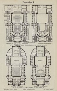 A Wiesbadeni Királyi Színház és a Rostocki Városi Színház tervei (metszet) alkotó: German School