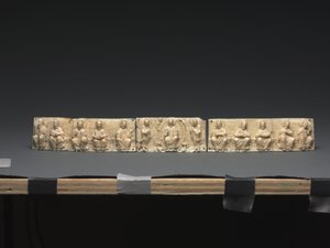 Emléktábla egy hordozható oltárról: Krisztus és az apostolok, Alsó-Rajna völgye, 1050-1100 alkotó: German School
