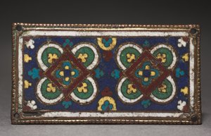 Emléktábla, valószínűleg egy ereklyetartó kegyhelyről alkotó: German School