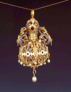 Pomander, 1600 körül (arany és cloisonne zománc) alkotó: German School